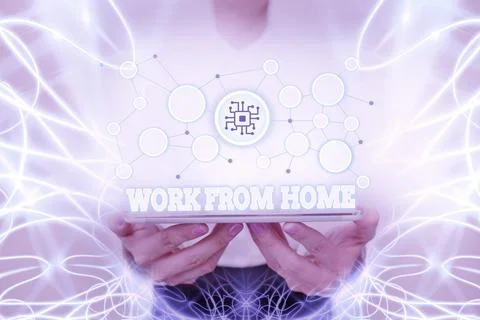 Writing displaying text Work From Home. Business approach communicating with the Foto stock