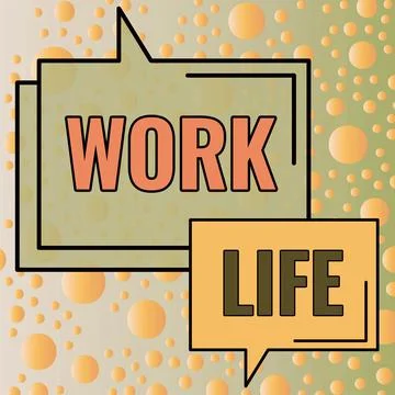 Writing displaying text Work Life. Business showcase An everyday task to ern Illustrazione stock