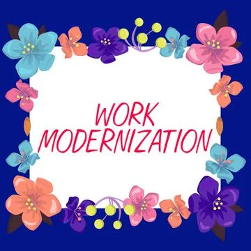 Writing displaying text Work Modernization. Conceptual photo changing product 스톡 일러스트