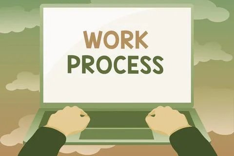 Writing displaying text Work Process. Conceptual photo Standard procedures how Illustrazione stock