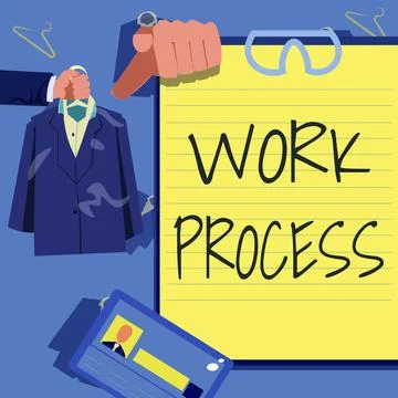 Writing displaying text Work Process. Business concept Standard procedures how Stock Illustration
