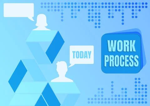 Writing displaying text Work Process. Business approach Standard procedures how Stock Illustration
