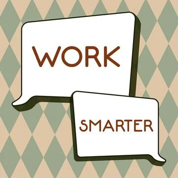 Writing displaying text Work Smarter. Business approach Efficiency Be clever in Stock Illustration