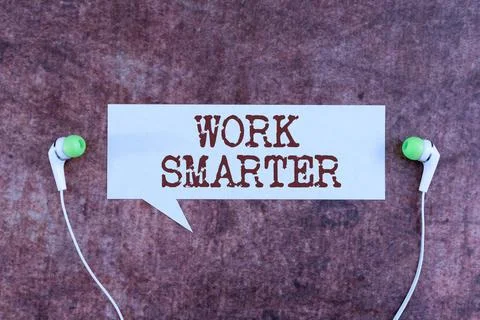 Writing displaying text Work Smarter. Word for Efficiency Be clever in your job Stock Photos