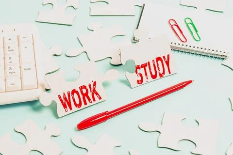 Writing displaying text Work Study. Business overview college program that Stock Photos