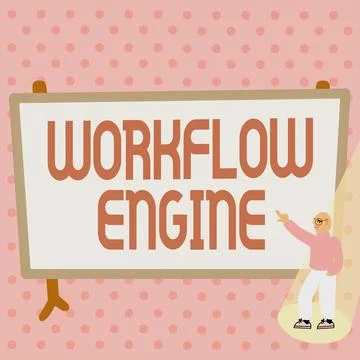 Writing displaying text Workflow Engine. Business idea software application that 스톡 일러스트
