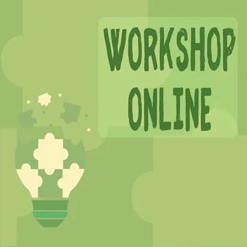 Writing displaying text Workshop Online. Conceptual photo room or building in Stock Illustration