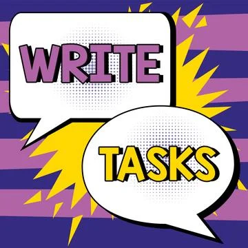 Writing displaying text Write Tasks. Business idea assigned piece of work often 스톡 일러스트