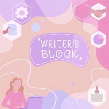 Writing displaying text Writer S Block. Business overview Condition of being Stock Illustration