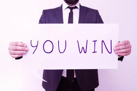 Writing displaying text You Win, Business approach be first in school race or Stock Photos
