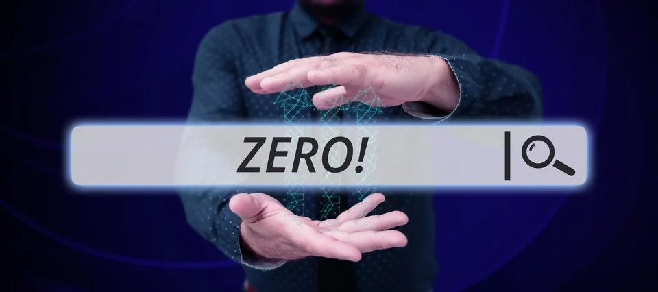 Writing displaying text Zero. Concept meaning no quantity or number nought Stock Photos