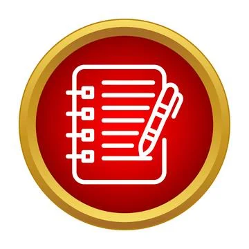 Writing a to do list in a notebook app icon Stock Illustration