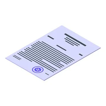 Writing document icon, isometric style Illustrazione stock