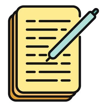 Writing document icon showing creative content creation 스톡 일러스트