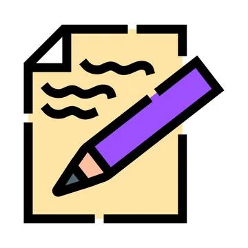 Writing a document with pencil icon concept Stock Illustration