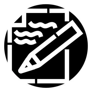 Writing document with pencil icon creating content Stock Illustration