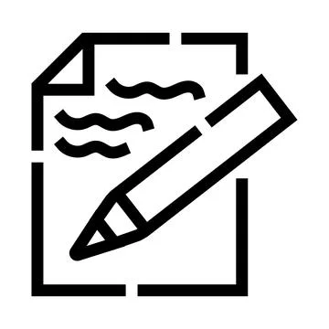 Writing document with pencil icon for editing content Stock Illustration