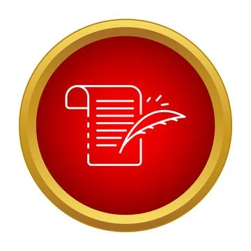 Writing document with quill icon outlining creativity Stock Illustration
