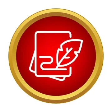 Writing document with quill pen icon concept Stock Illustration