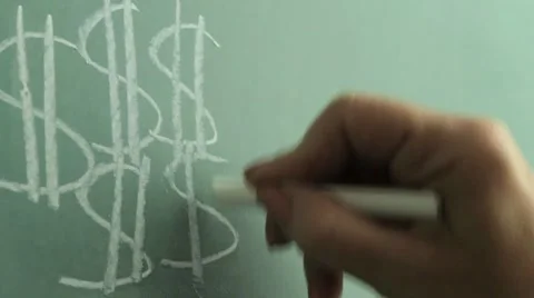 Writing dollars signs Video stock 8965691