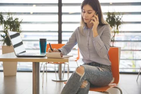 Writing down important informations Stock Photos