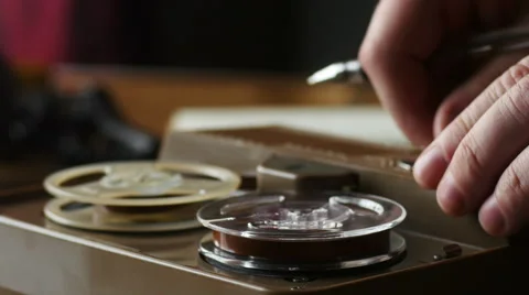 Writing down recorded conversations, retro styled 4K Stock Footage 51537659