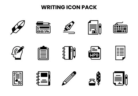Writing DuoTone Scalable Icons Pack Stock Illustration