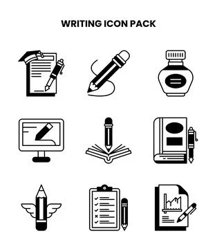 Writing DuoTone UI Icons Pack Stock Illustration