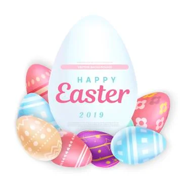 Writing on Easter eggs composition Stock Illustration