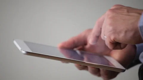Writing email on digital tablet computer, close up of hands Stock Footage 98100125