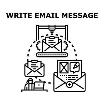 Writing email message concept with digital communication process Stock Illustration