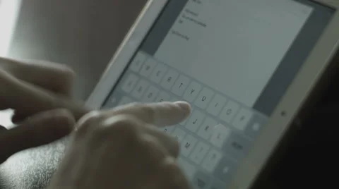 Writing Email On Tablet Stock Footage 55186428