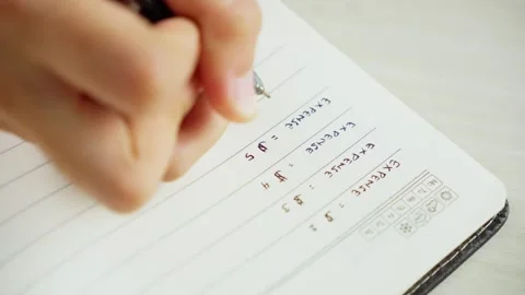Writing Expense Notes From Top View Video stock 347178102