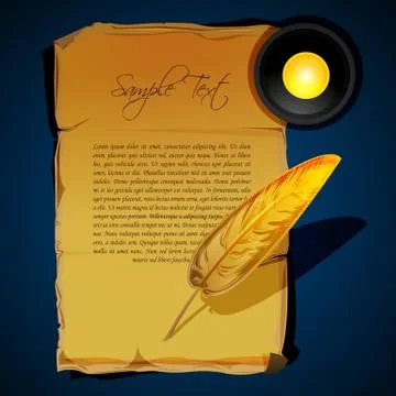 Writing feather Illustrazione stock