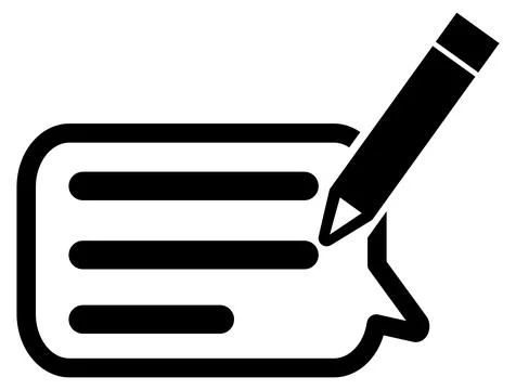 Writing feedback icon. Digital feedback and message editing bubble sign. Ilustración de archivo