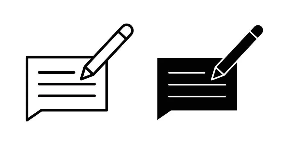 Writing feedback icon symbol. Flat and Stroke Vector illustration Stock Illustration