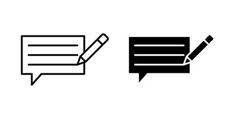 Writing feedback icon symbol, outline icons Stock Illustration