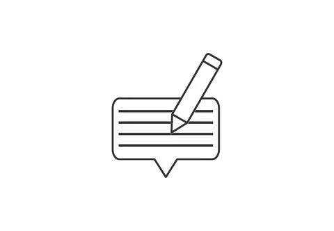 Writing feedback icon. Vector illustration. Flat design. Illustrazione stock
