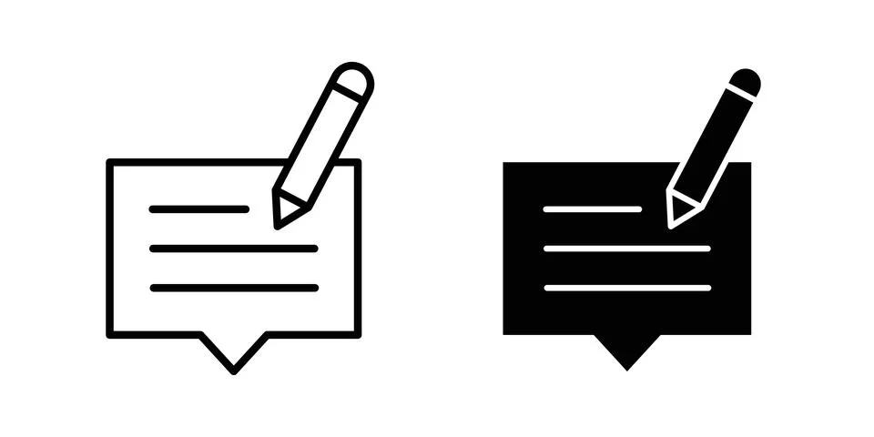 Writing feedback icon vector, symbol, logo illustrations Stock Illustration