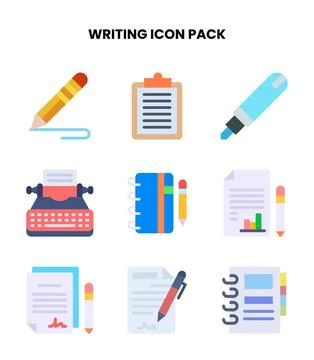 Writing Flat Scalable Icons Pack イラスト素材