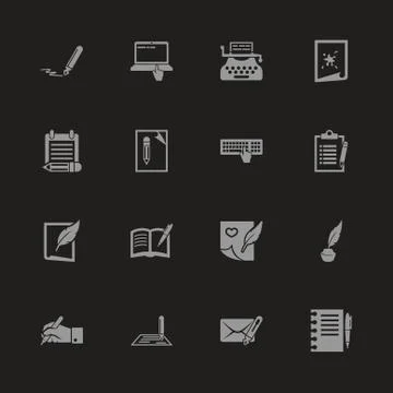 Writing - Flat Vector Icons Stock Illustration