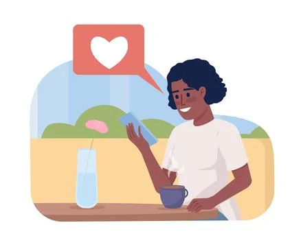 Writing good online feedback about cafe experience vector isolated illustration Stock Illustration