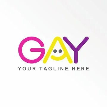 Writing GUY sans serif bubble font colors and smile face on word A Stock Illustration