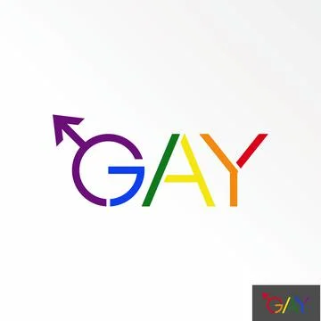 Writing GUY sans serif font with colors and arrow on letter or word G イラスト素材