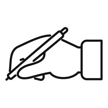 Writing hand icon outline vector. Write paper 스톡 일러스트