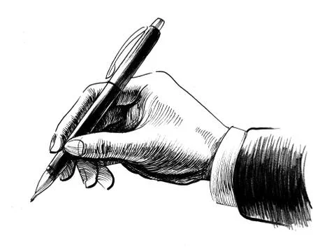 Writing hand Illustrazione stock