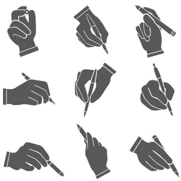 Writing hand set Stock Illustration