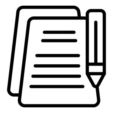 Writing homework icon outline vector. Kid school Ilustração Stock