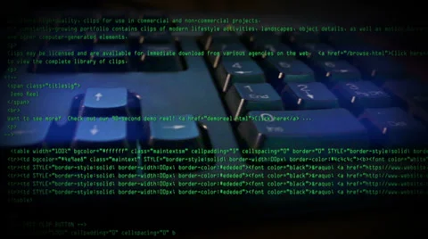 Writing HTML Code on a Computer Keyboard 4352 Stock Footage 38508499