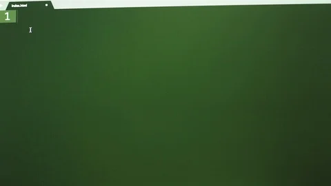 Writing HTML code - simple body, heading, and paragraph example tags Video stock 116463398